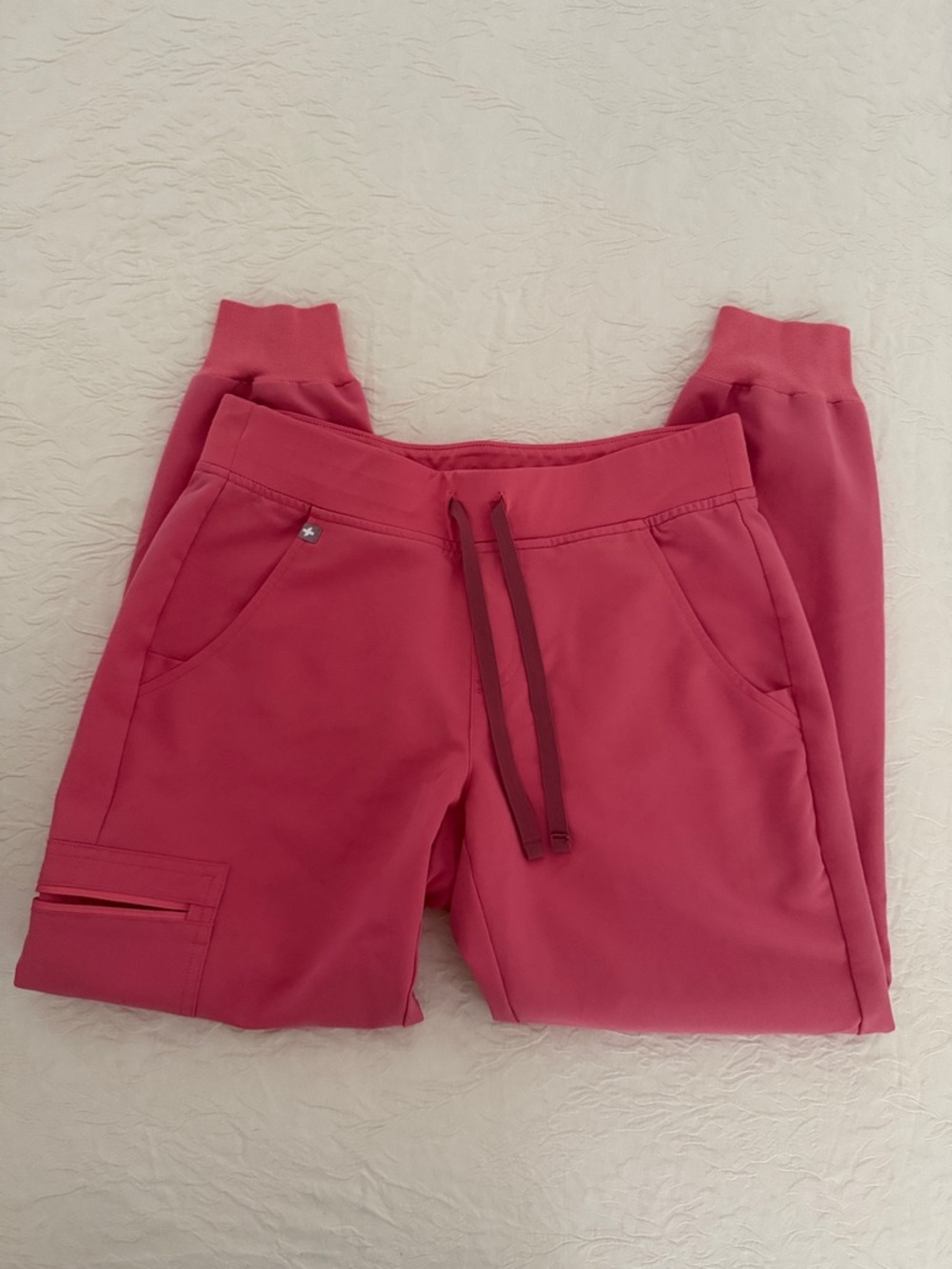 Figs small Raspberry Pink Drawstring Joggers